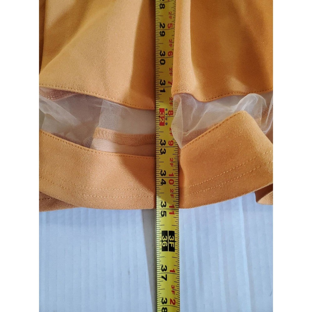 Shein Women's Gold Buttons Sheer Hem Accent A-Line Knee Length Sundress 1XL - Picture 7 of 11